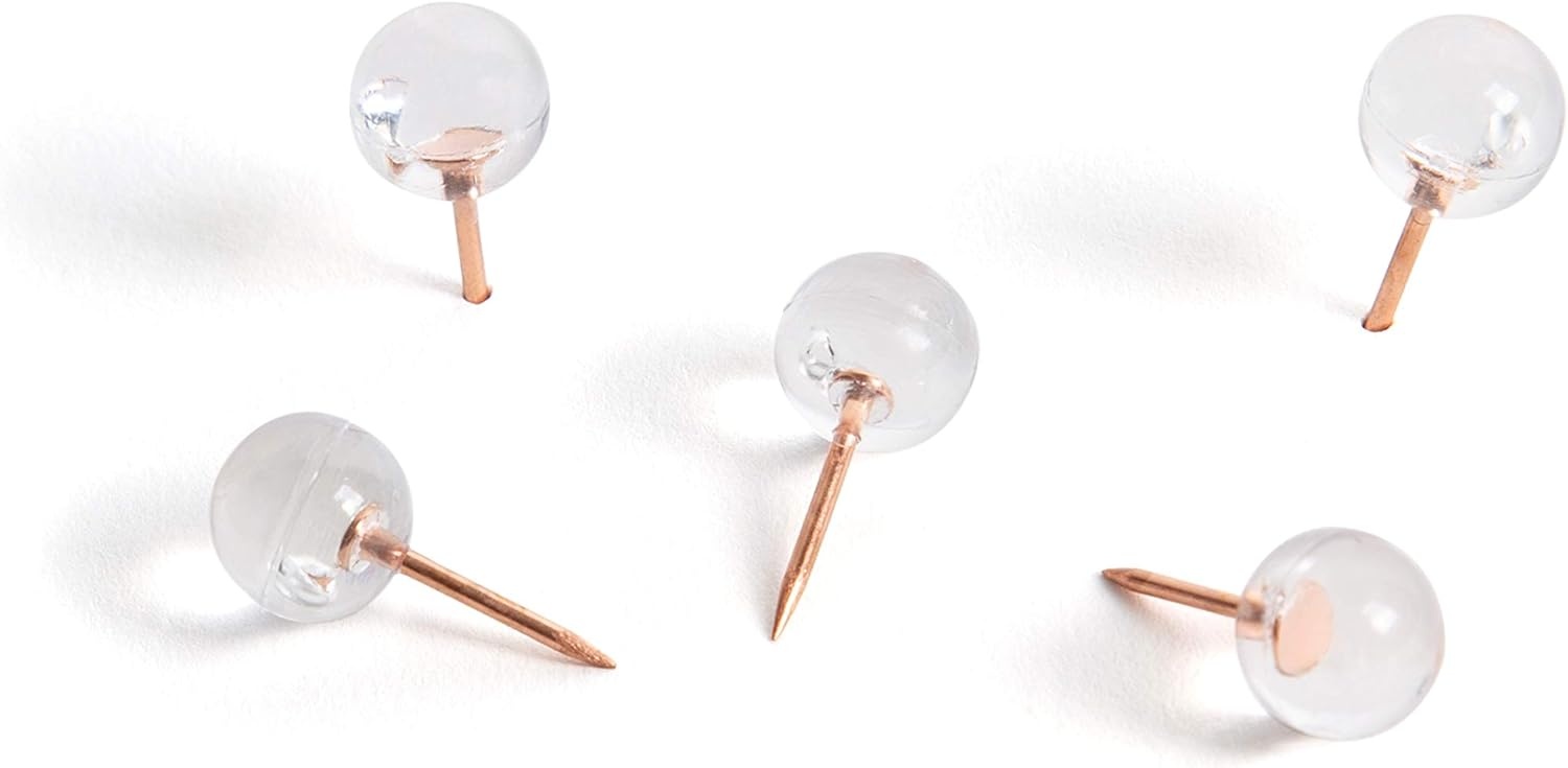 image:imageU Brands 3092U0624 Fashion Metal Thumbtacks Metal Brass 38Inch 200PackClearRose