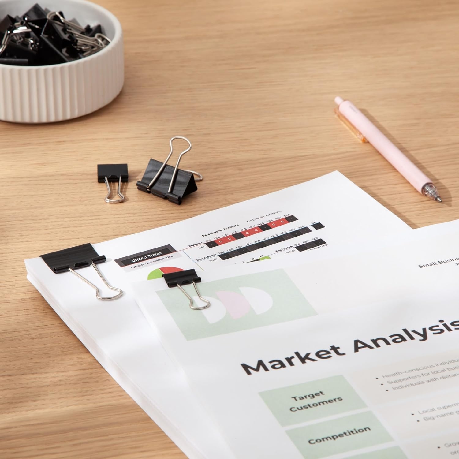image:imageU Brands Binder Clips Assorted Sizes Small 34Inch Width and 13Inch Paper Holding Capacity Medium 114Inch Width and 12Inch Paper Holding Capacity Black and Silver Steel 80Count