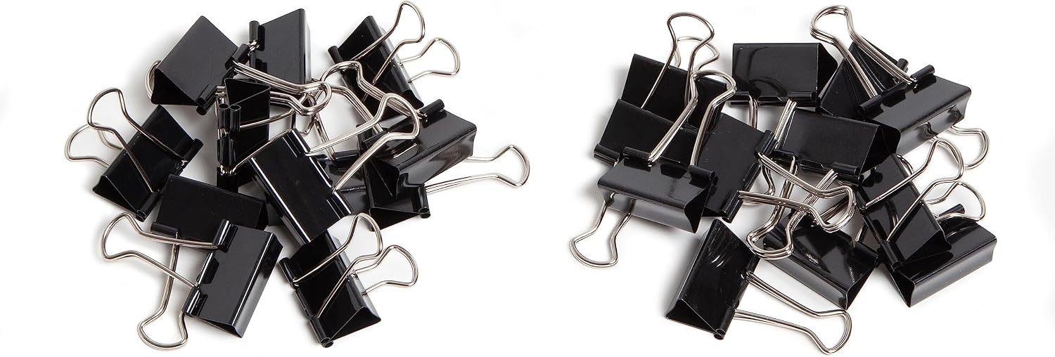 image:imageU Brands Binder Clips Medium 114 Width 12 Paper Holding Capacity Black and Silver Steel 96CountMedium