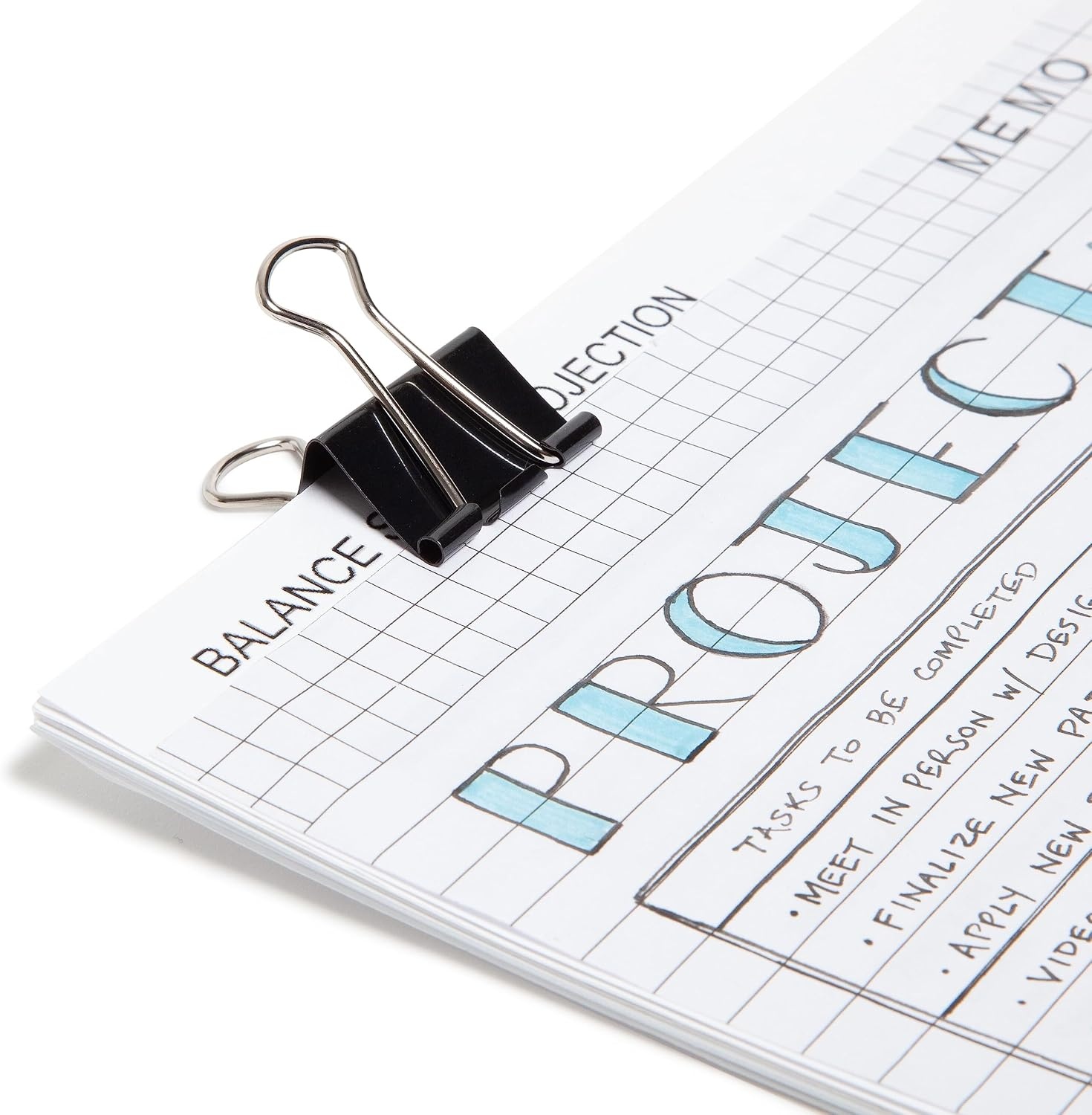 image:imageU Brands Binder Clips Medium 114 Width 12 Paper Holding Capacity Black and Silver Steel 96CountMedium