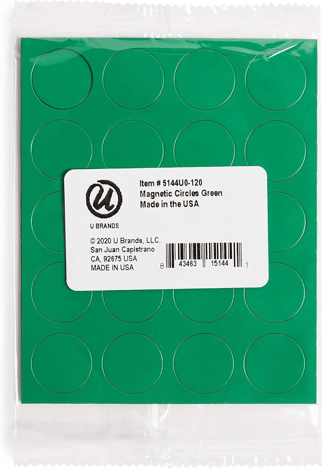 image:imageU Brands Blue Round Magnets 075 Inch 20 Count Strong Small Circle Magnets for Whiteboards Lockers Refrigerators Magnetic Boards Classroom Office CraftsGreen