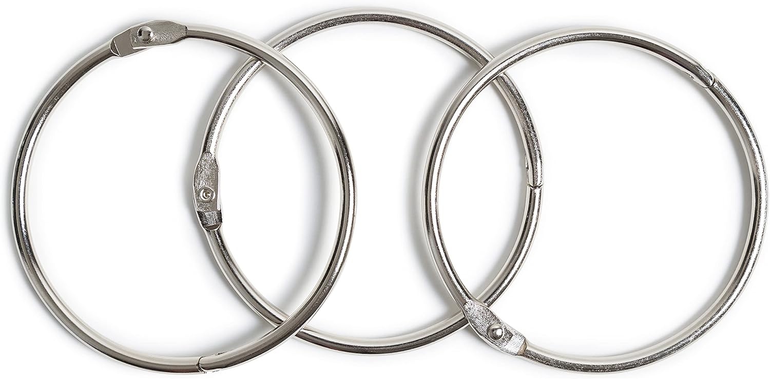 image:imageU Brands Book Rings Set Office Supplies Binder Accessories Silver 3 12 Count12 Count