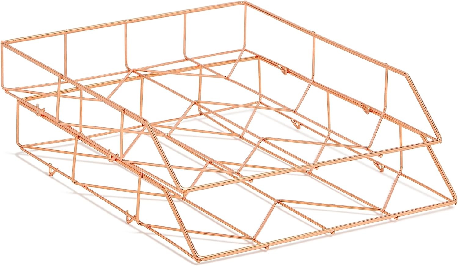 image:imageU Brands Desktop Fashion Filing Set Desktop Organizer Rose Gold Wire Metal 10 Piece Office Gift Set 2104U0001
