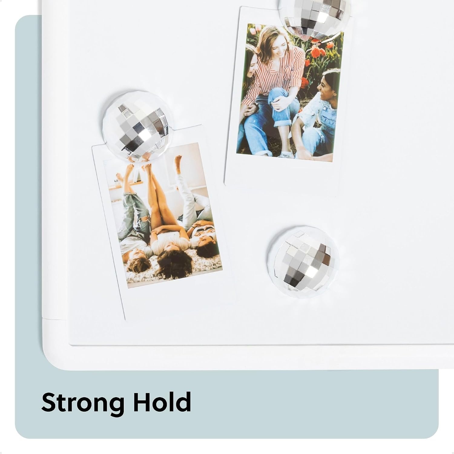 image:imageU Brands Disco Ball Locker Magnets Set of 3 Silver Fun Magnetic Locker Accessories for School Whiteboard Accessories Cute Magnets for Refrigerator