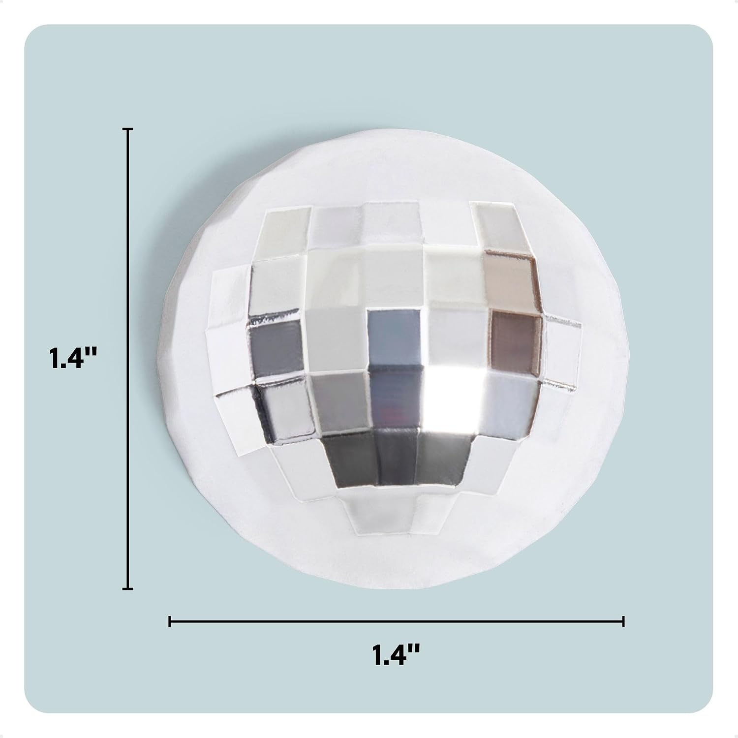 image:imageU Brands Disco Ball Locker Magnets Set of 4 Silver Fun Magnetic Locker Accessories for School Whiteboard Accessories Cute Magnets for Refrigerator