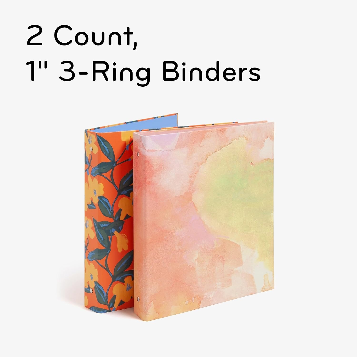 image:imageU Brands EcoConscious 1 Binders Set of 2 Artist Touch Prints Silver Metal ORingsArtist Touch Prints