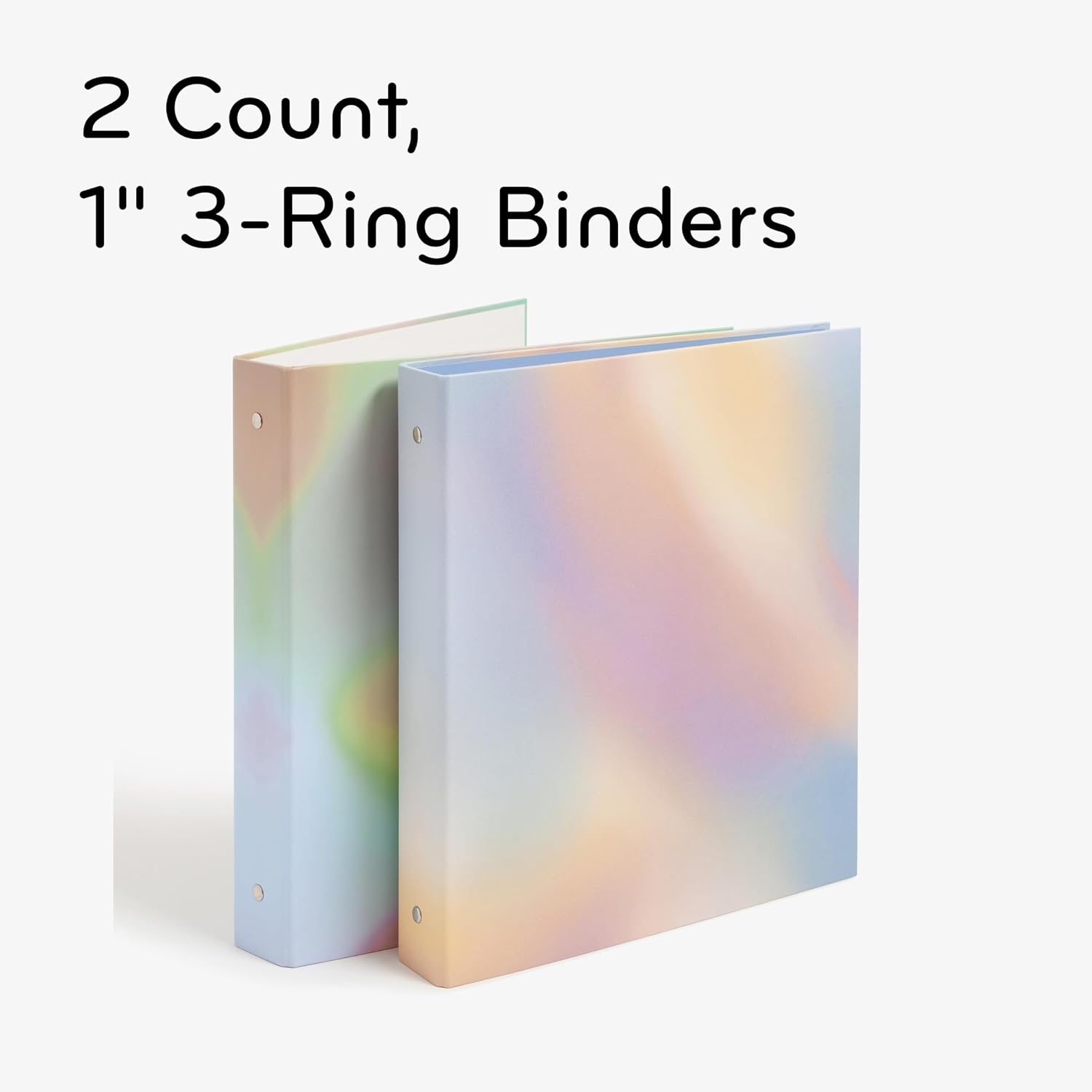 image:imageU Brands EcoConscious 1 Binders Set of 2 Artist Touch Prints Silver Metal ORingsLucent Dreams
