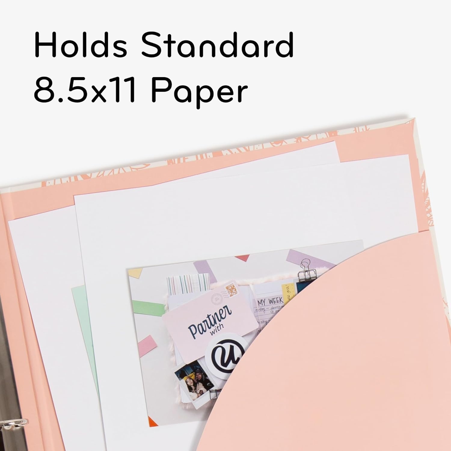 image:imageU Brands EcoConscious 1 Binders Set of 2 Artist Touch Prints Silver Metal ORingsSage Green Boho Chic Prints