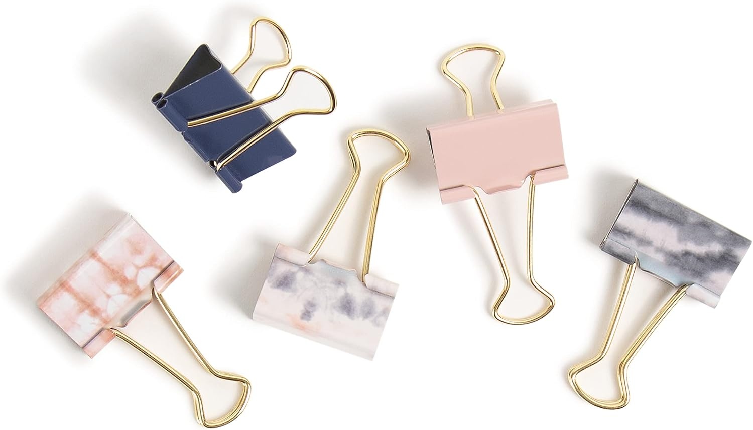 image:imageU Brands Fashion Binder Clips Soft Dye with Gold Prongs Office Organization Supplies 32mm 36 Count