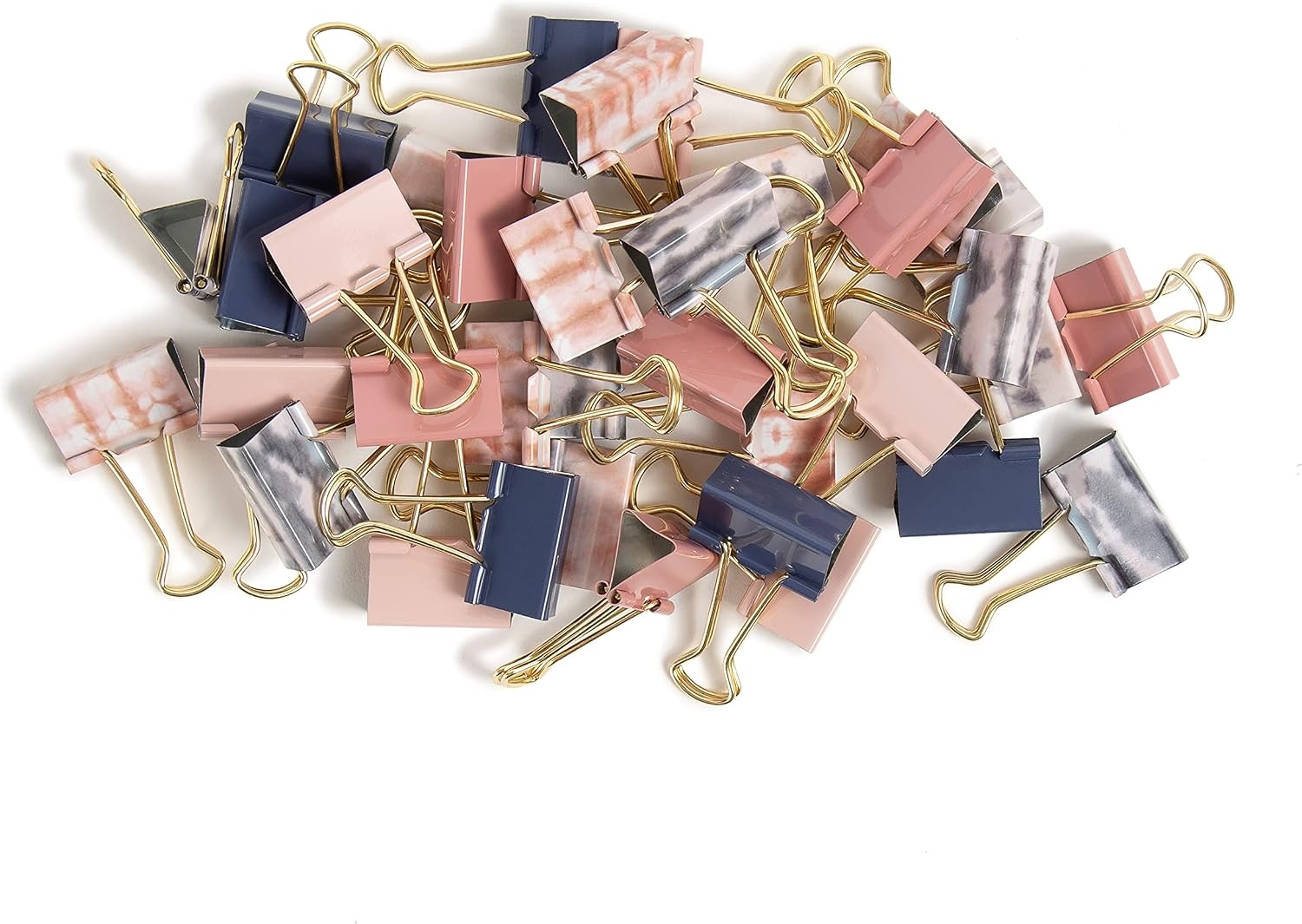 image:imageU Brands Fashion Binder Clips Soft Dye with Gold Prongs Office Organization Supplies 32mm 36 Count