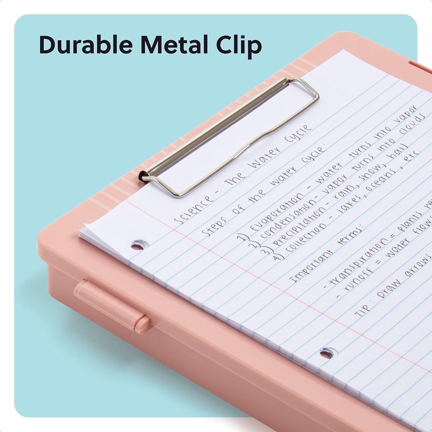 image:imageU Brands Fashion Storage Clipboard Romantic Vintage Print 8 Interior Dividers Metal Clip Hard Writing Surface 13 x 98 InchesModern Geo Curve