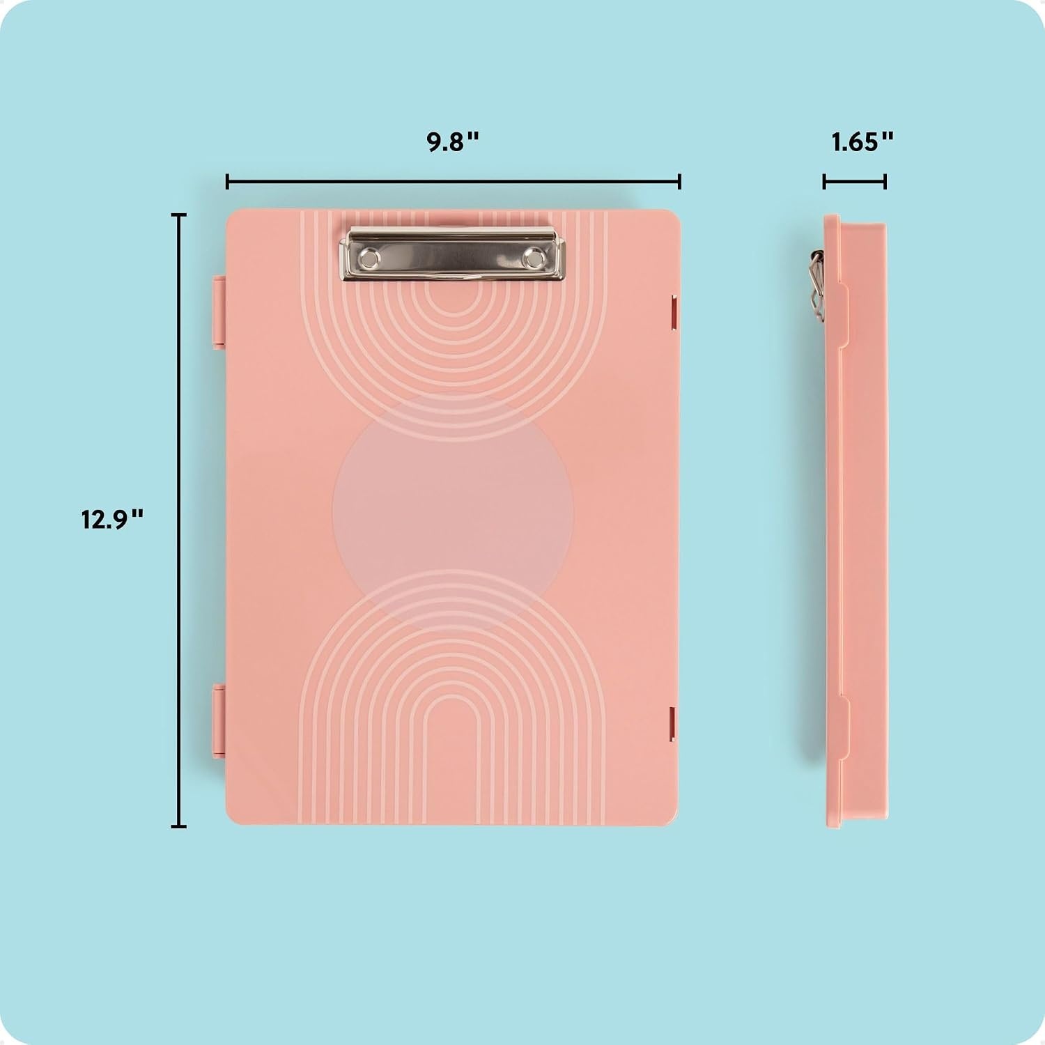 image:imageU Brands Fashion Storage Clipboard Romantic Vintage Print 8 Interior Dividers Metal Clip Hard Writing Surface 13 x 98 InchesModern Geo Curve