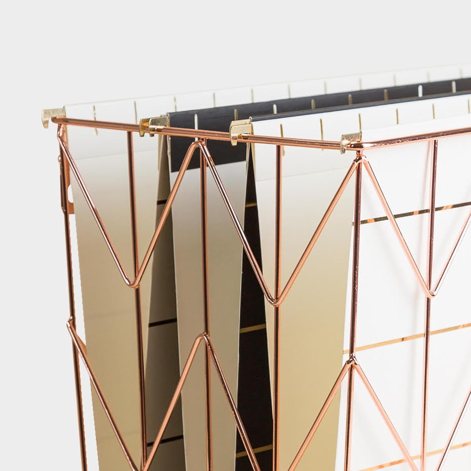 image:imageU Brands Hanging File Desk Organizer Rose Gold Wire Metal 854U0206Hanging File Desk Organizer