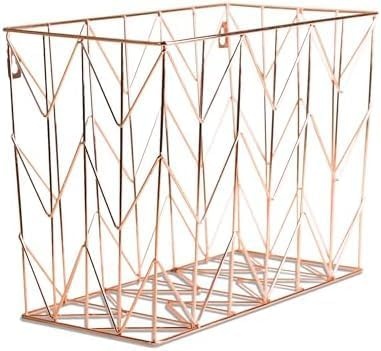 image:imageU Brands Hanging File Desk Organizer Rose Gold Wire Metal 854U0206Hanging File Desk Organizer