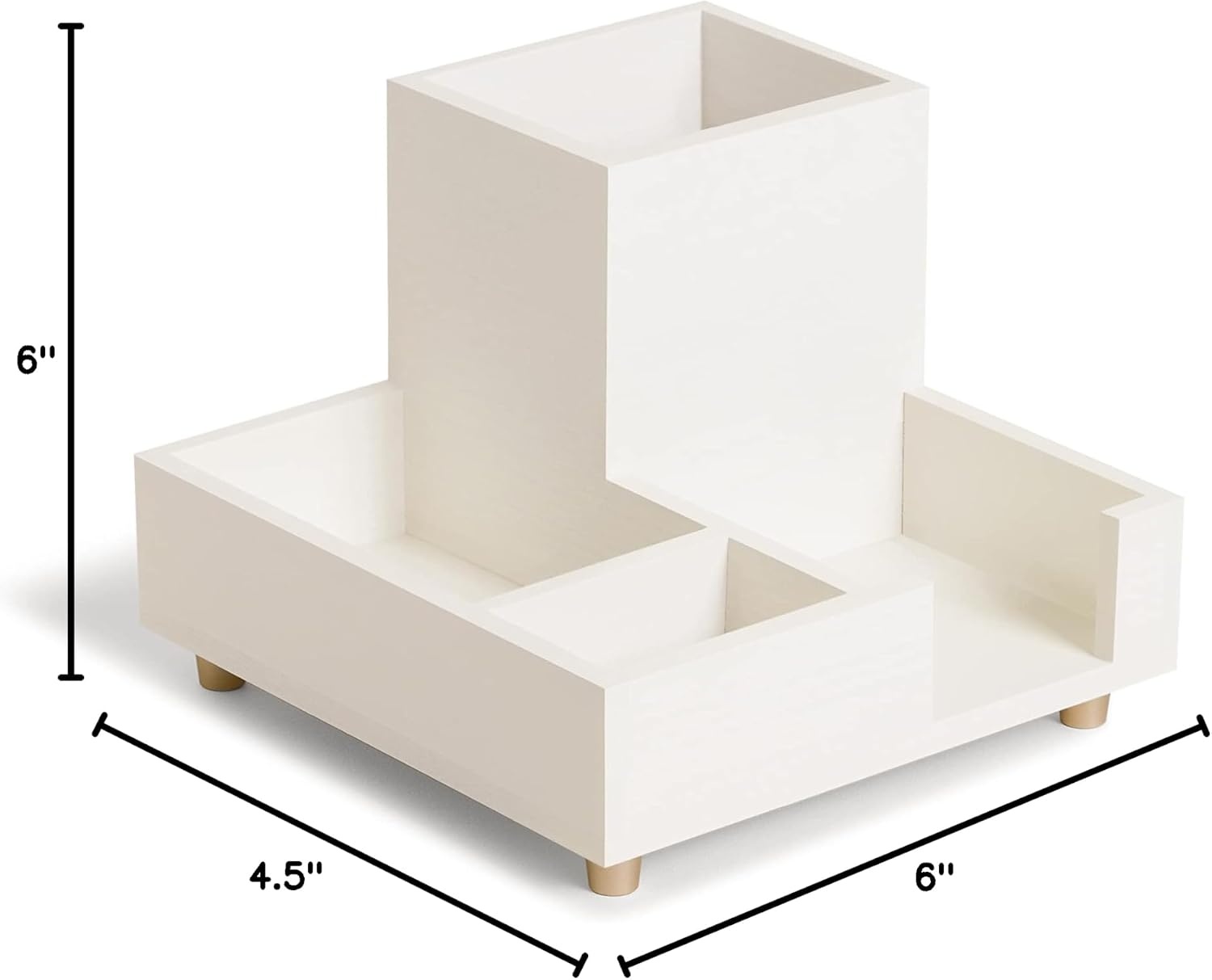 image:imageU Brands Juliet Compartment Cup Office Organization Supplies White and Gold 1 Count