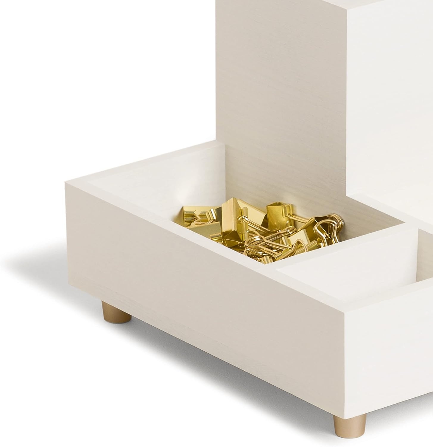 image:imageU Brands Juliet Compartment Cup Office Organization Supplies White and Gold 1 Count