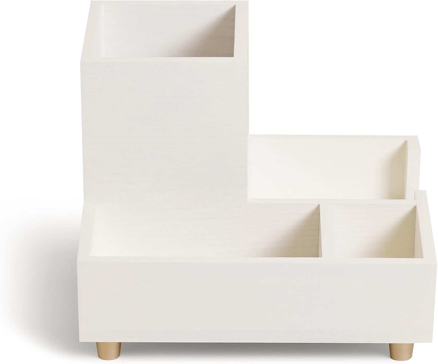 image:imageU Brands Juliet Compartment Cup Office Organization Supplies White and Gold 1 Count
