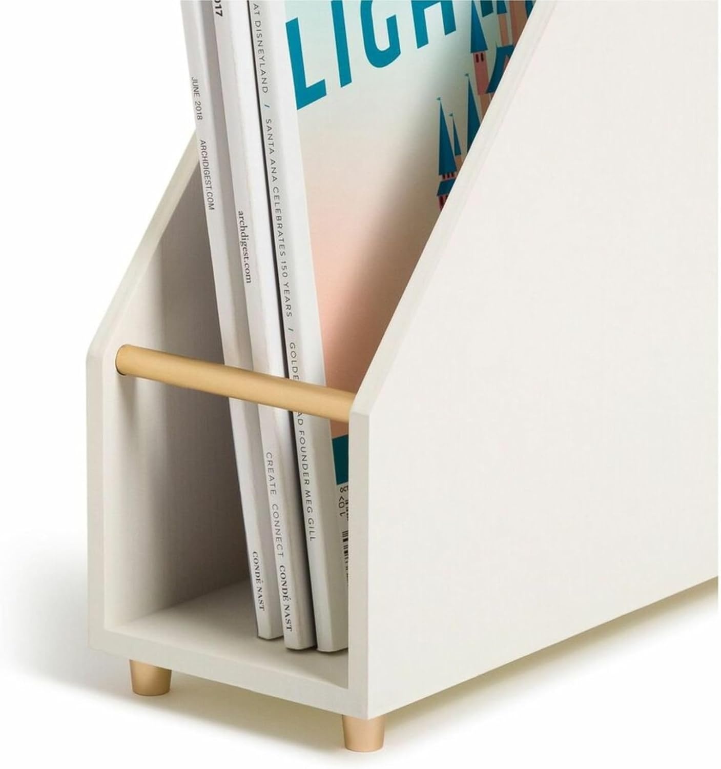 image:imageU Brands Juliet Magazine Holder Office Supplies Offwhite and Gold 1 Count 3463U0206