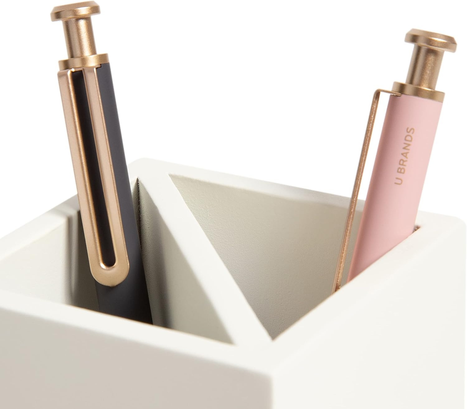 image:imageU Brands Juliet Pencil Cup Office Organization Supplies White and Gold 1 Count