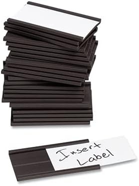 image:imageU Brands Magnetic Label Holders 6 x 2 Black 10Pack Reusable Magnetic Card Holders for Shelving Warehouse Racks File Cabinets and Metal Surfaces2 X 1