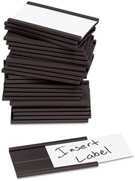 image:imageU Brands Magnetic Label Holders 6 x 2 Black 10Pack Reusable Magnetic Card Holders for Shelving Warehouse Racks File Cabinets and Metal Surfaces2 X 1
