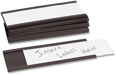 image:imageU Brands Magnetic Label Holders 6 x 2 Black 10Pack Reusable Magnetic Card Holders for Shelving Warehouse Racks File Cabinets and Metal Surfaces6 X 2