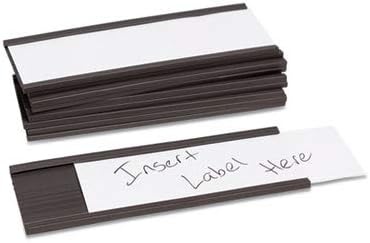 image:imageU Brands Magnetic Label Holders 6 x 2 Black 10Pack Reusable Magnetic Card Holders for Shelving Warehouse Racks File Cabinets and Metal Surfaces6 X 2