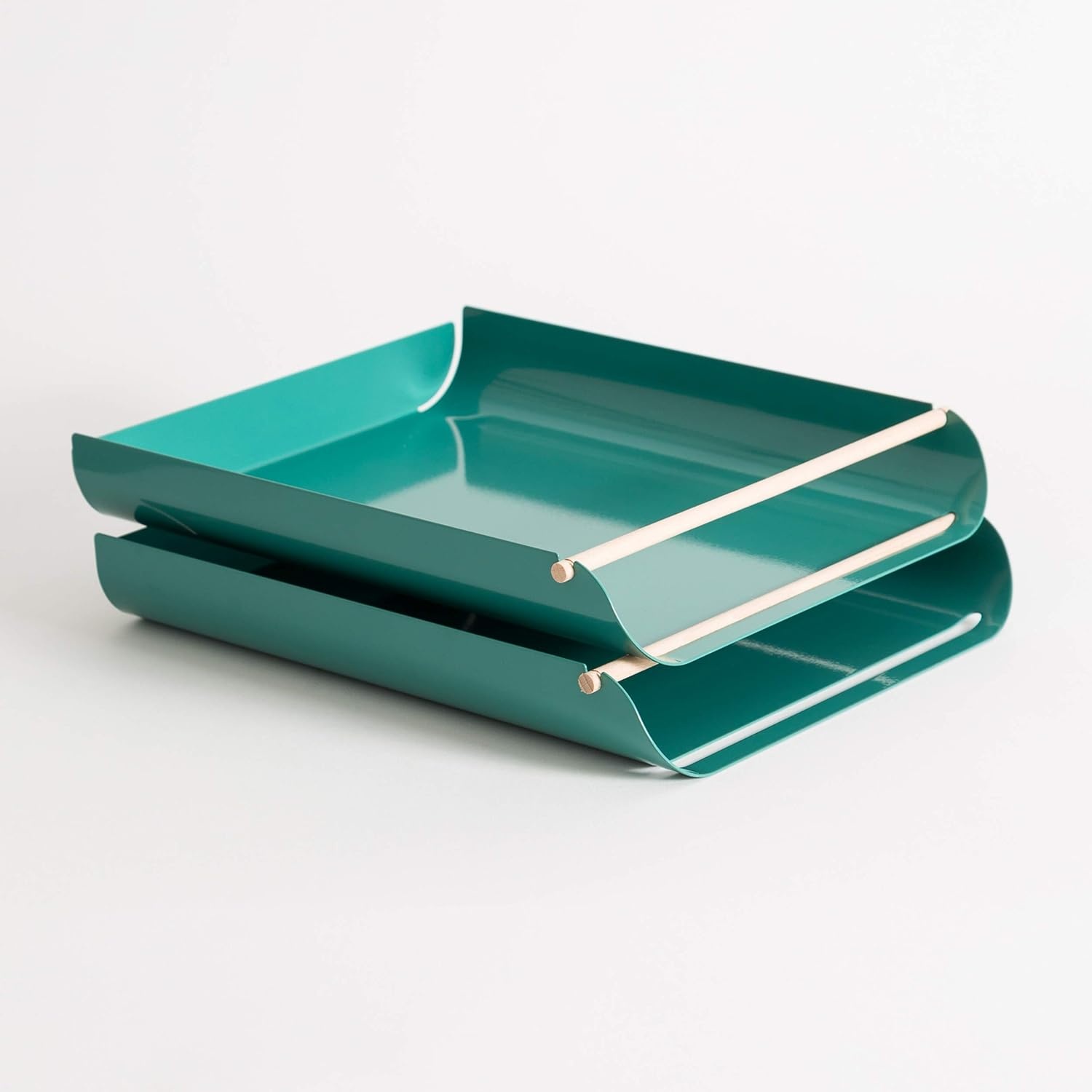 image:imageU Brands Metal Paper Tray Letter Size Desktop Accessory Arc Collection Grey 3548A0206Green