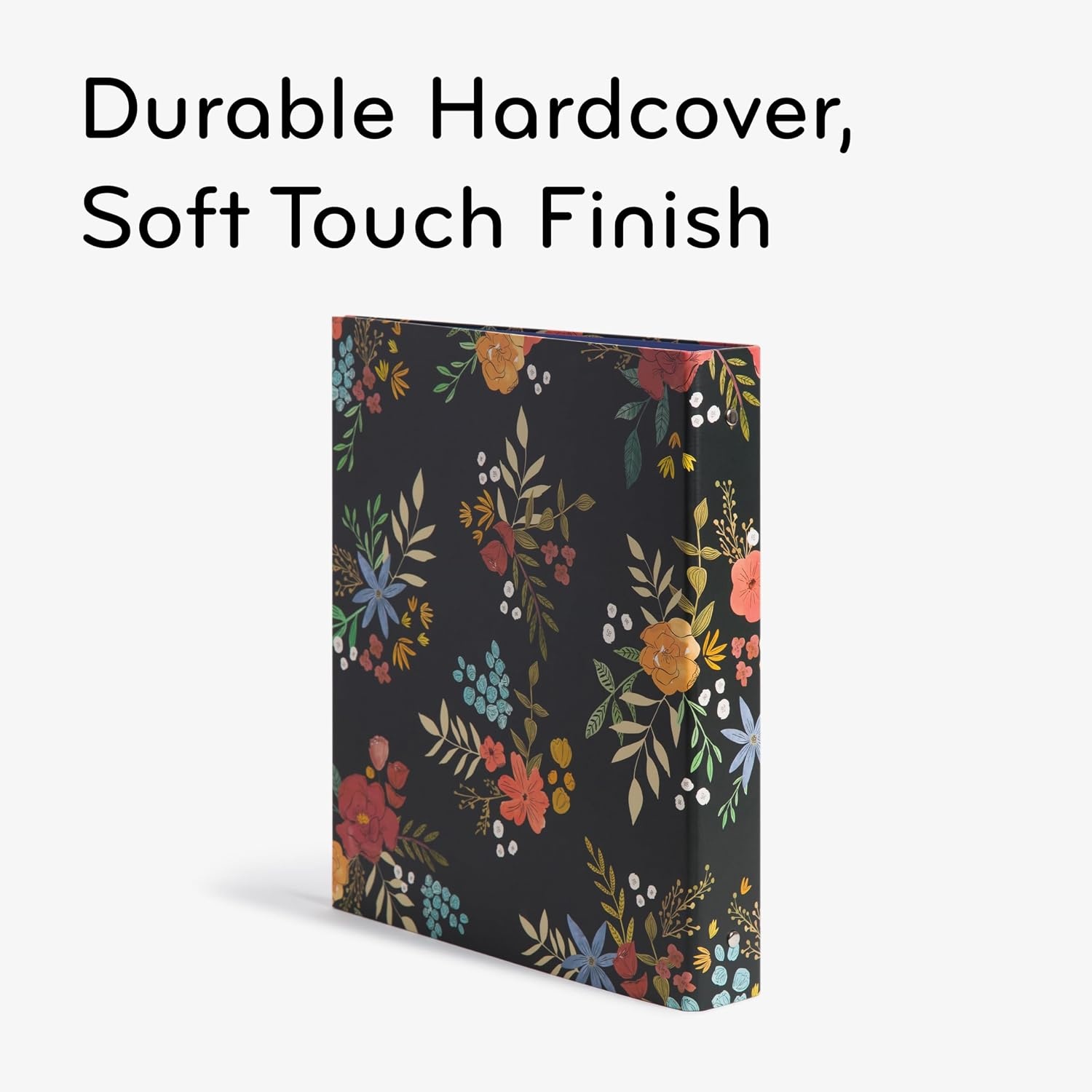 image:imageU Brands Midnight Blossoms 1 Binder with 5 Tab Dividers and Labels Multicolored Floral Print Silver Metal ORings