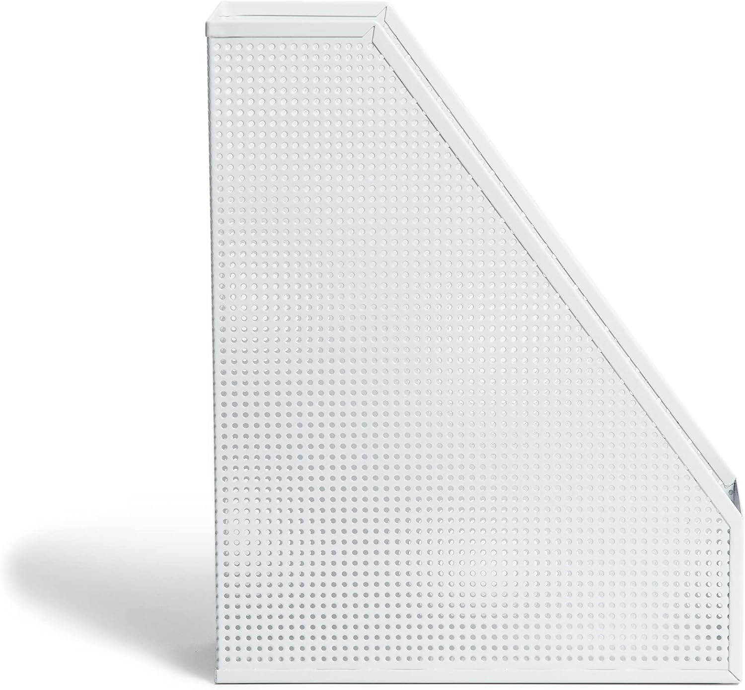 image:imageU Brands Modern Perforated Magazine Holder Office Supplies Metal White 122 x 374 x 965 1 Count