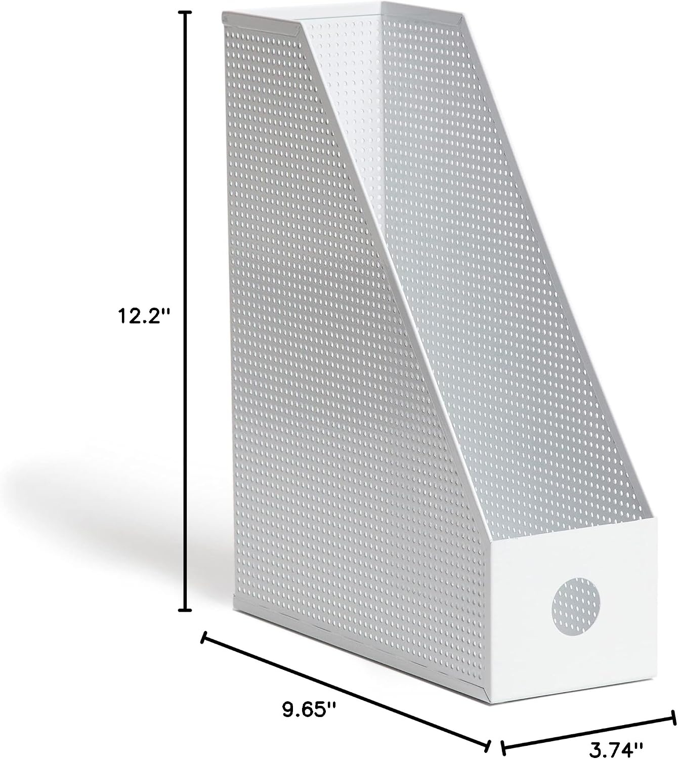 image:imageU Brands Modern Perforated Magazine Holder Office Supplies Metal White 122 x 374 x 965 1 Count