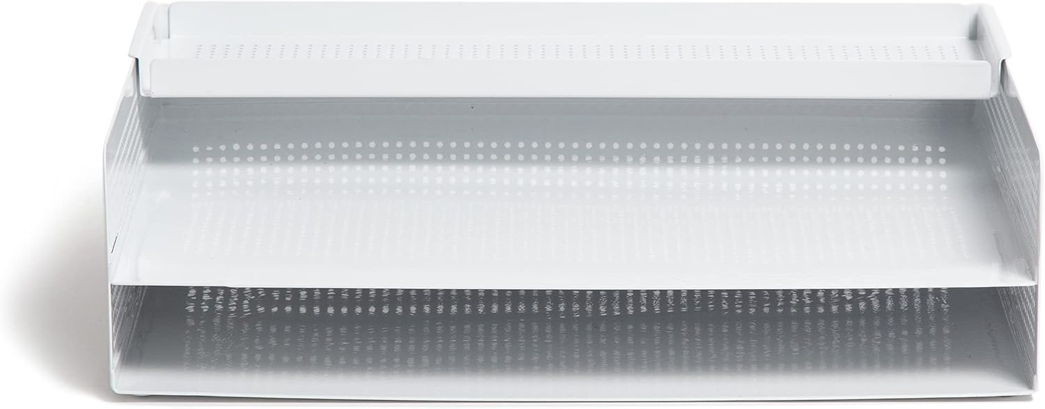 image:imageU Brands Modern Perforated Paper Tray Office Supplies Metal White 1 Count