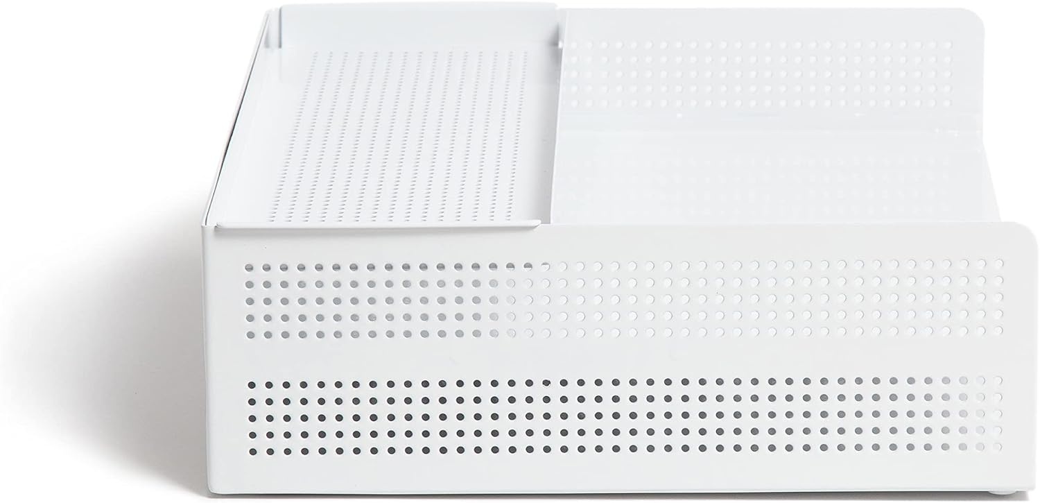 image:imageU Brands Modern Perforated Paper Tray Office Supplies Metal White 1 Count