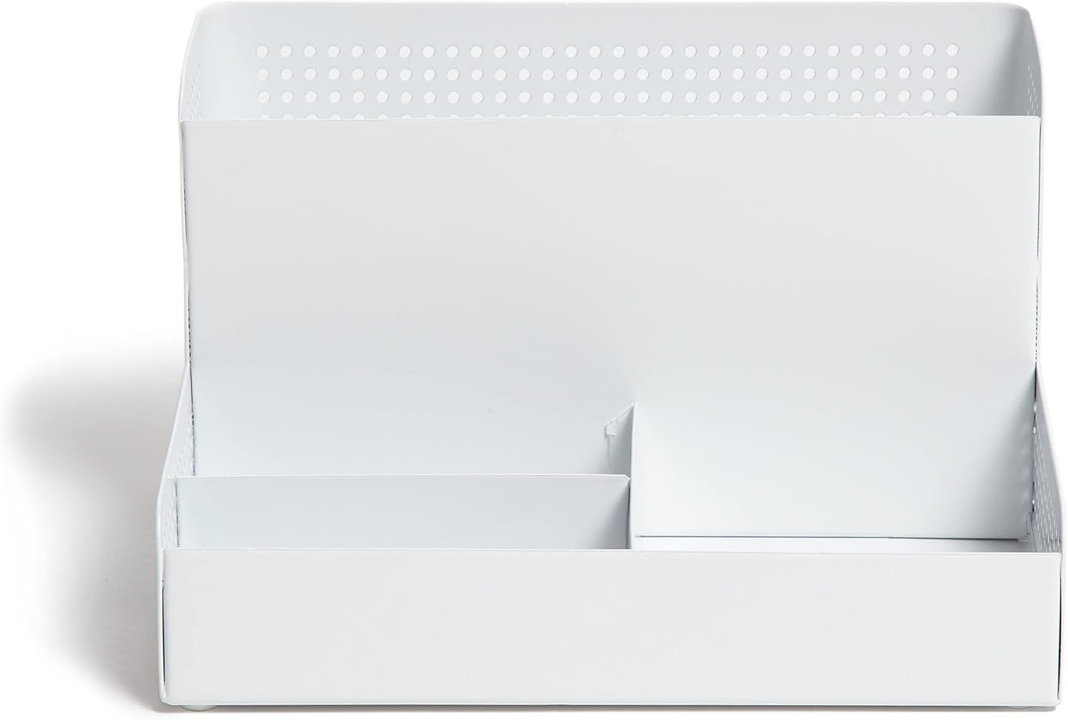 image:imageU Brands Modern Perforated Storage Cup Desk Organizer Office Supplies White Metal 1 Count