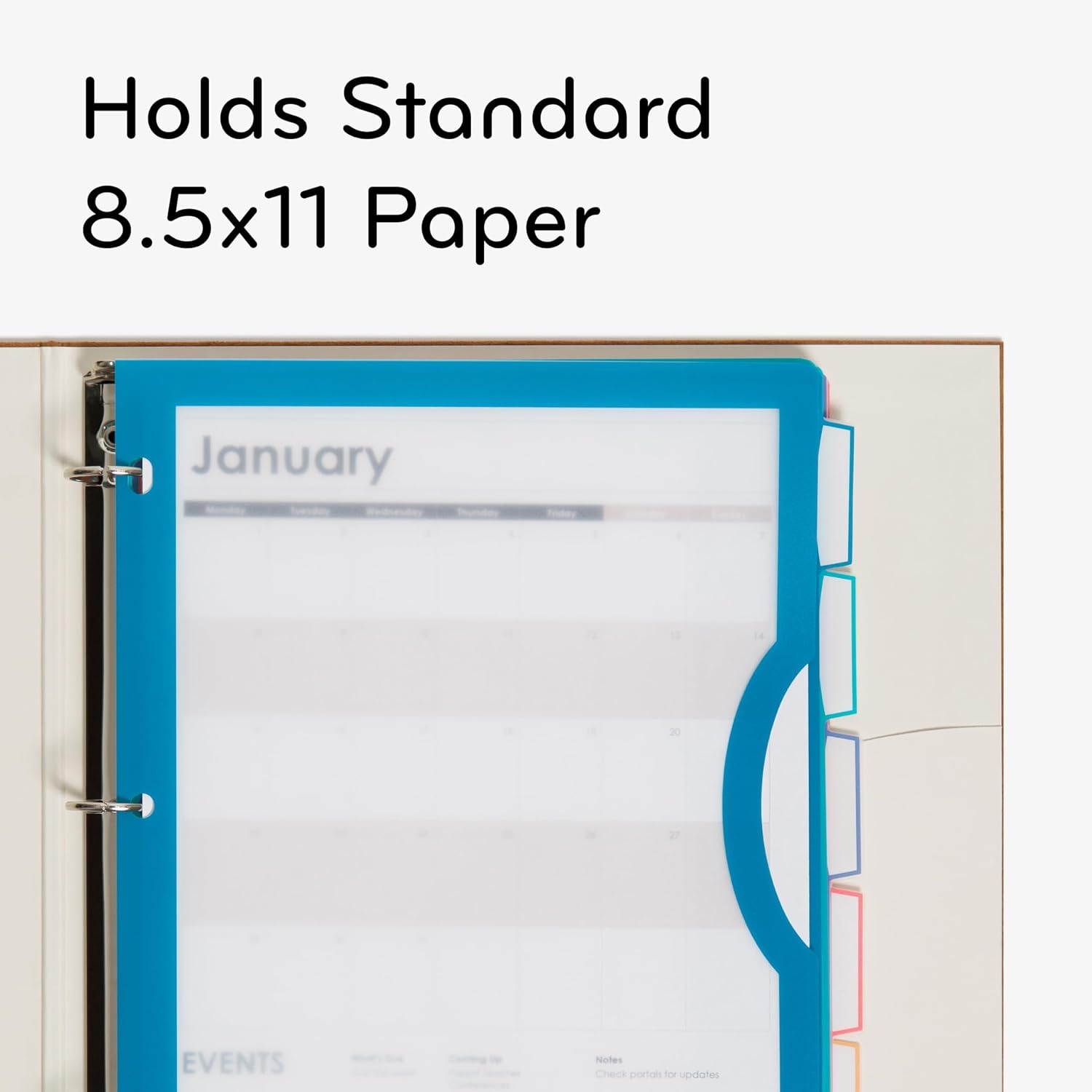 image:imageU Brands Poly 5Tab Three Ring Binder Dividers with Tabs and Pockets Clear View 10 Set Assorted Brights 3Hole Punched Pocket Dividers5Tab Brights 10 Count