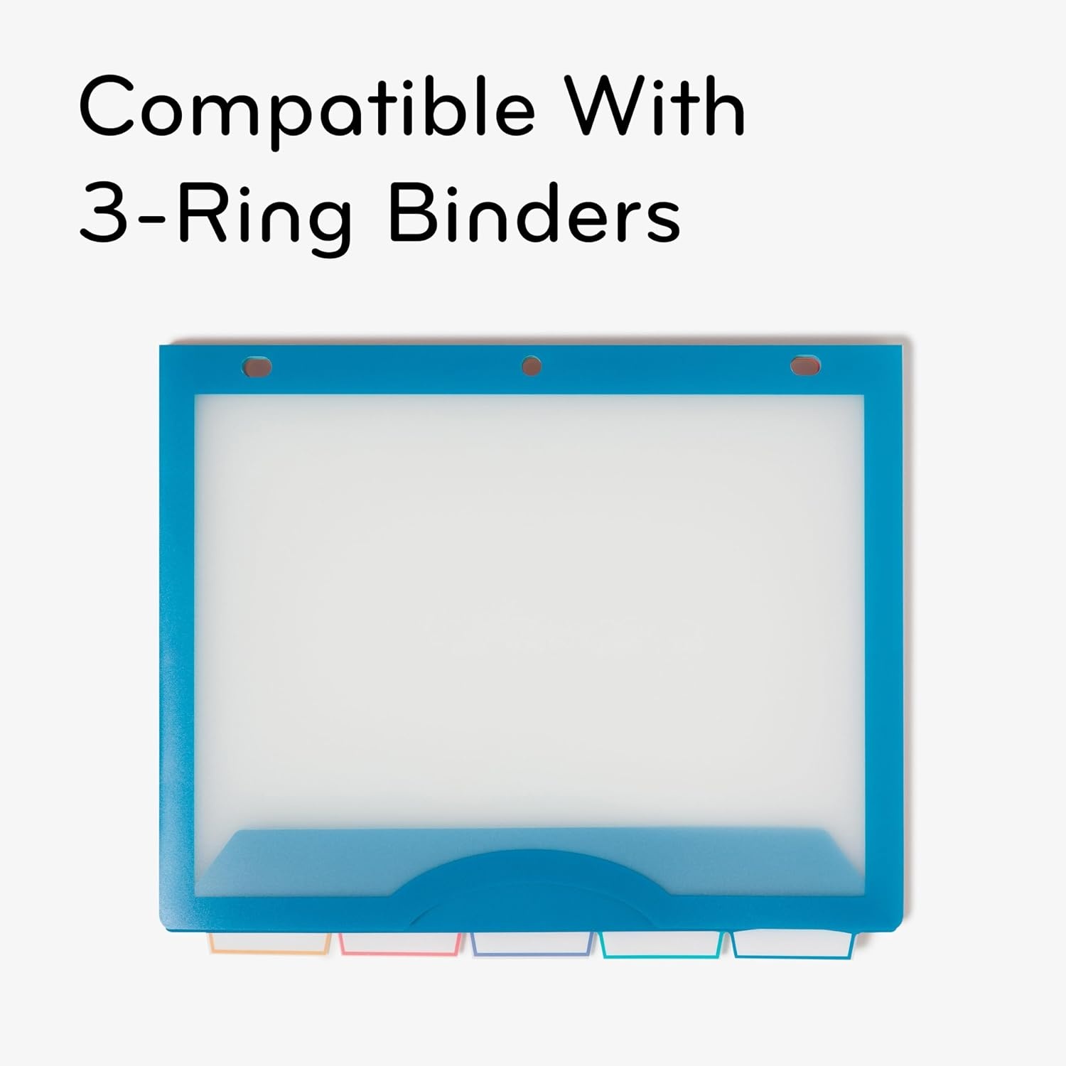 image:imageU Brands Poly 5Tab Three Ring Binder Dividers with Tabs and Pockets Clear View 10 Set Assorted Brights 3Hole Punched Pocket Dividers5Tab Brights 10 Count