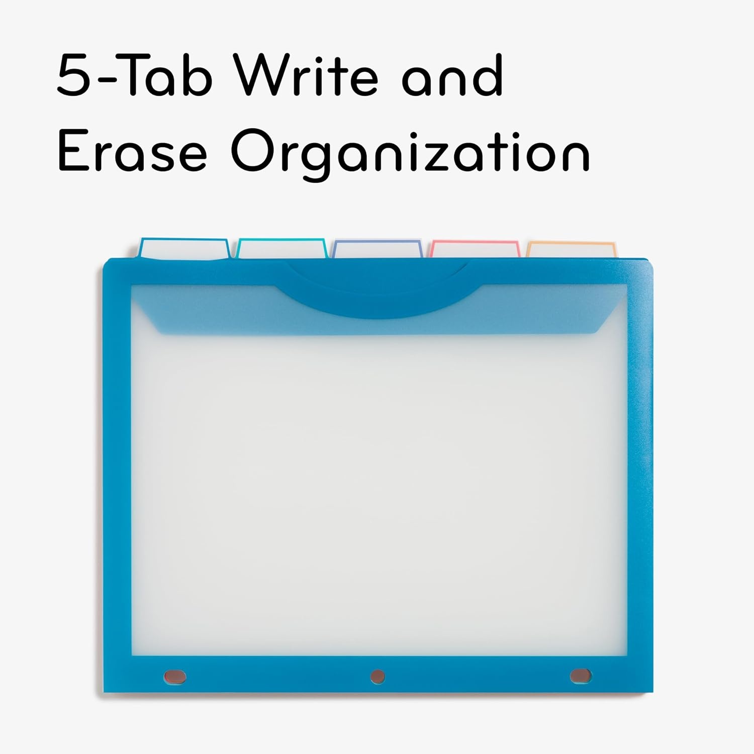image:imageU Brands Poly 5Tab Three Ring Binder Dividers with Tabs and Pockets Clear View 10 Set Assorted Brights 3Hole Punched Pocket Dividers5Tab Brights 10 Count