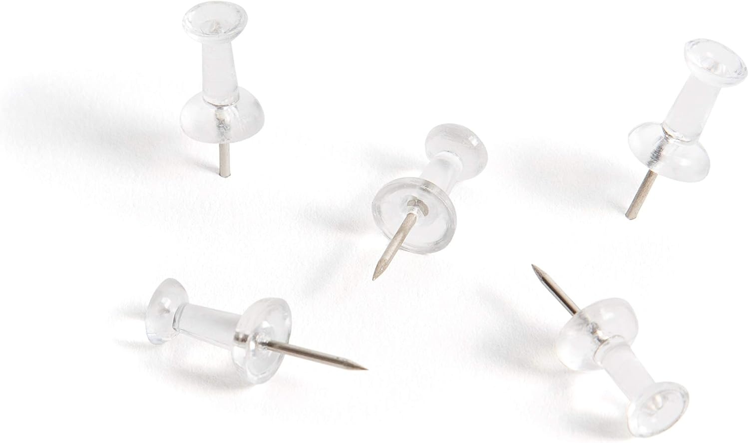 image:imageU Brands Push Pins Clear Plastic Head Steel Point 200Count 3088U0624Silver Steel