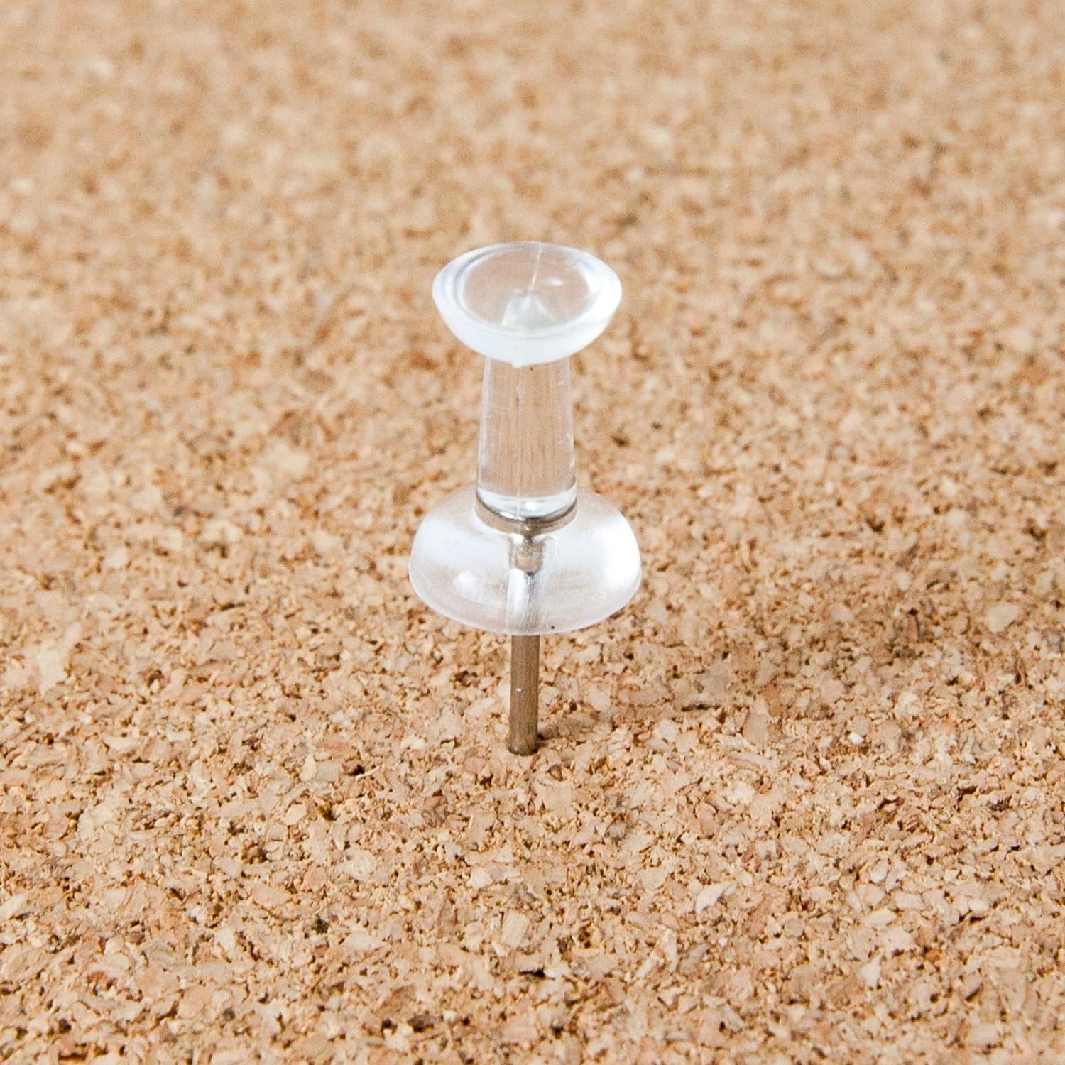 image:imageU Brands Push Pins Clear Plastic Head Thumbtacks Steel Point 200Count1