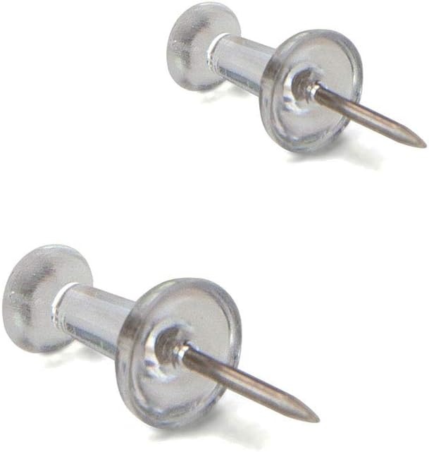 image:imageU Brands Push Pins Clear Plastic Head Thumbtacks Steel Point 200Count24