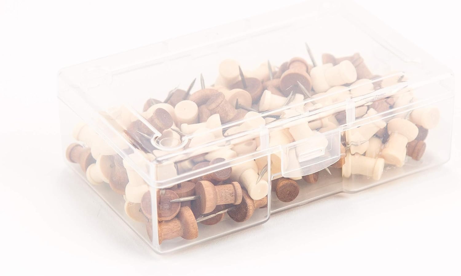 image:imageU Brands Standard Wooden Push Pins Set Office Supplies 150 PiecesNatural and Dark