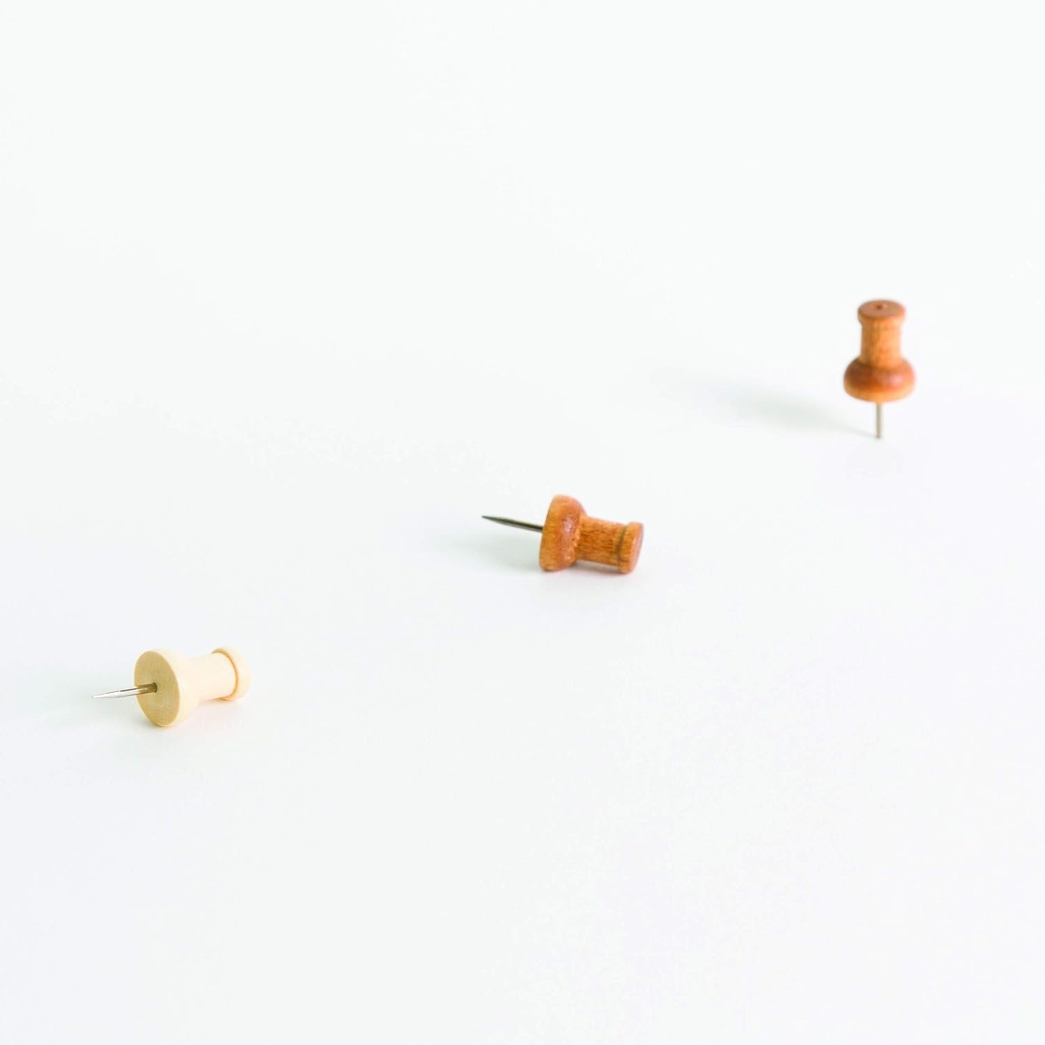 image:imageU Brands Standard Wooden Push Pins Set Office Supplies 150 PiecesNatural and Dark