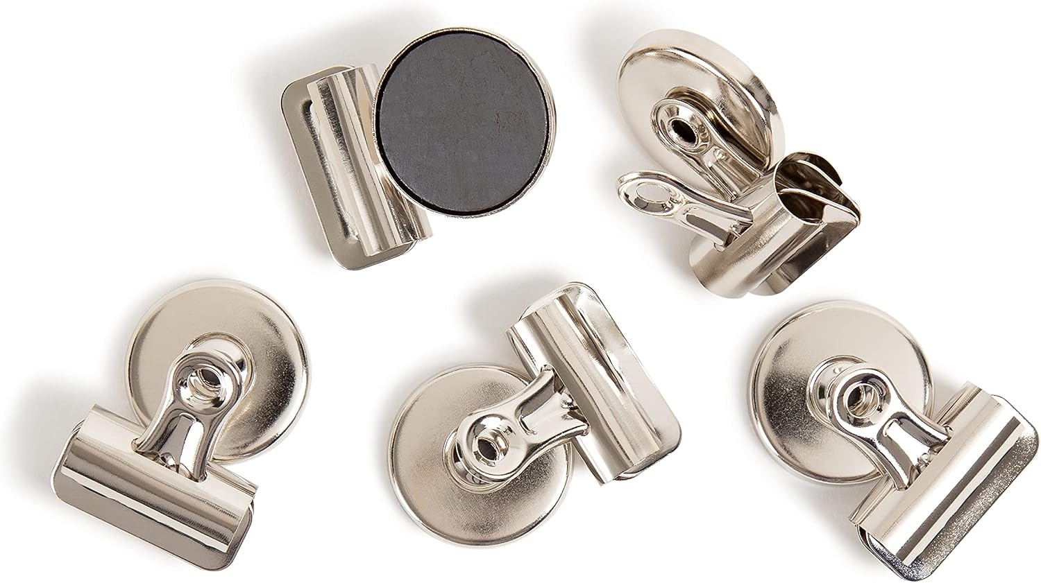 image:imageU Brands Strong Refrigerator Magnet Clips Silver Office Organization Supplies White Board Accessories 12 CountSilver