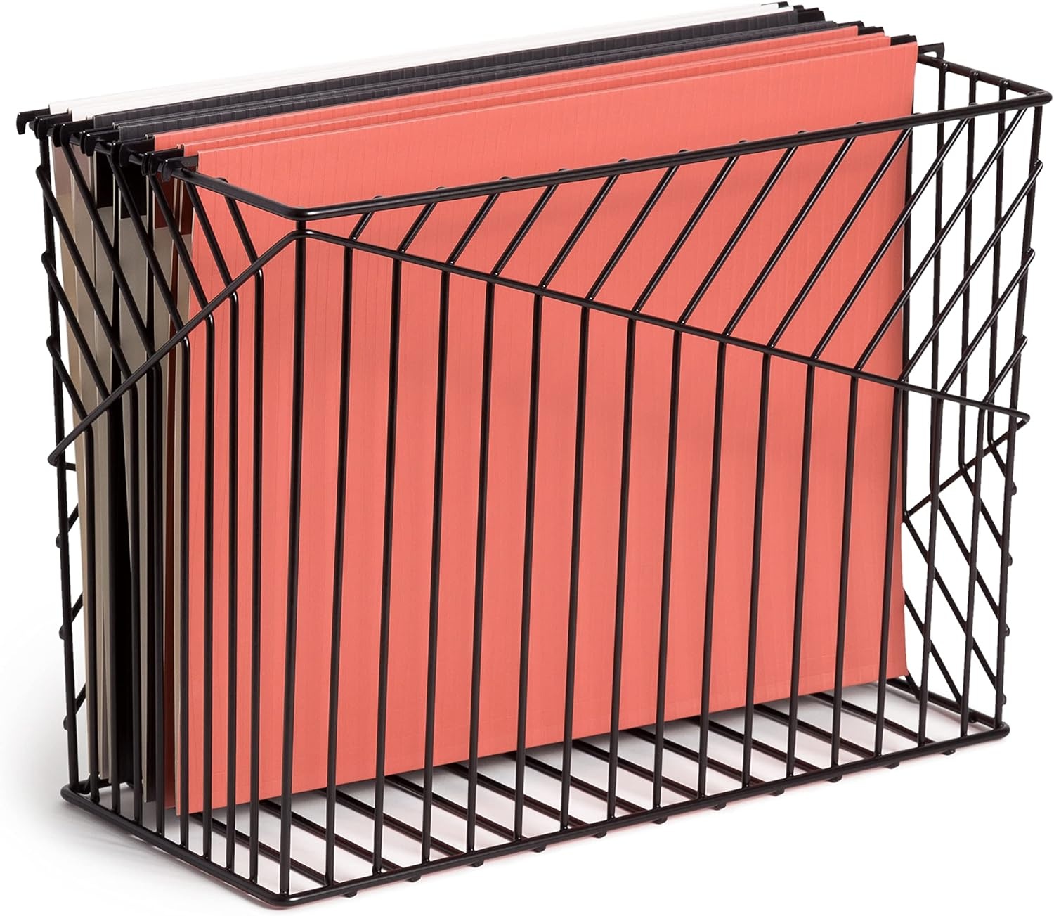 image:imageU Brands Vena Wire File Basket Office Supplies Metal Black 1 CountBlack