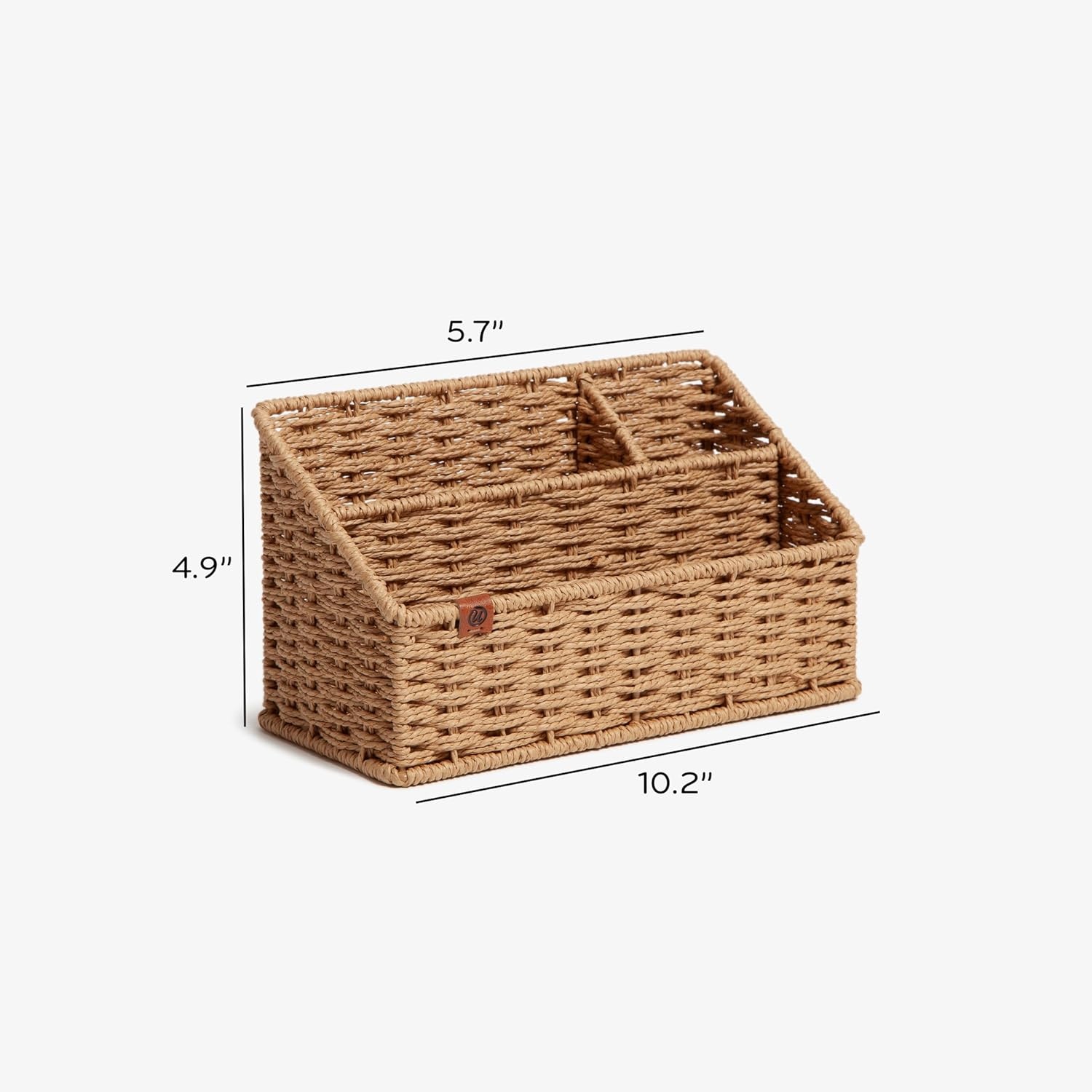 image:imageU Brands Woven Allin1 Desk Organizer RattanInspired Wicker Style Office Organization Supplies 1 Count Brown