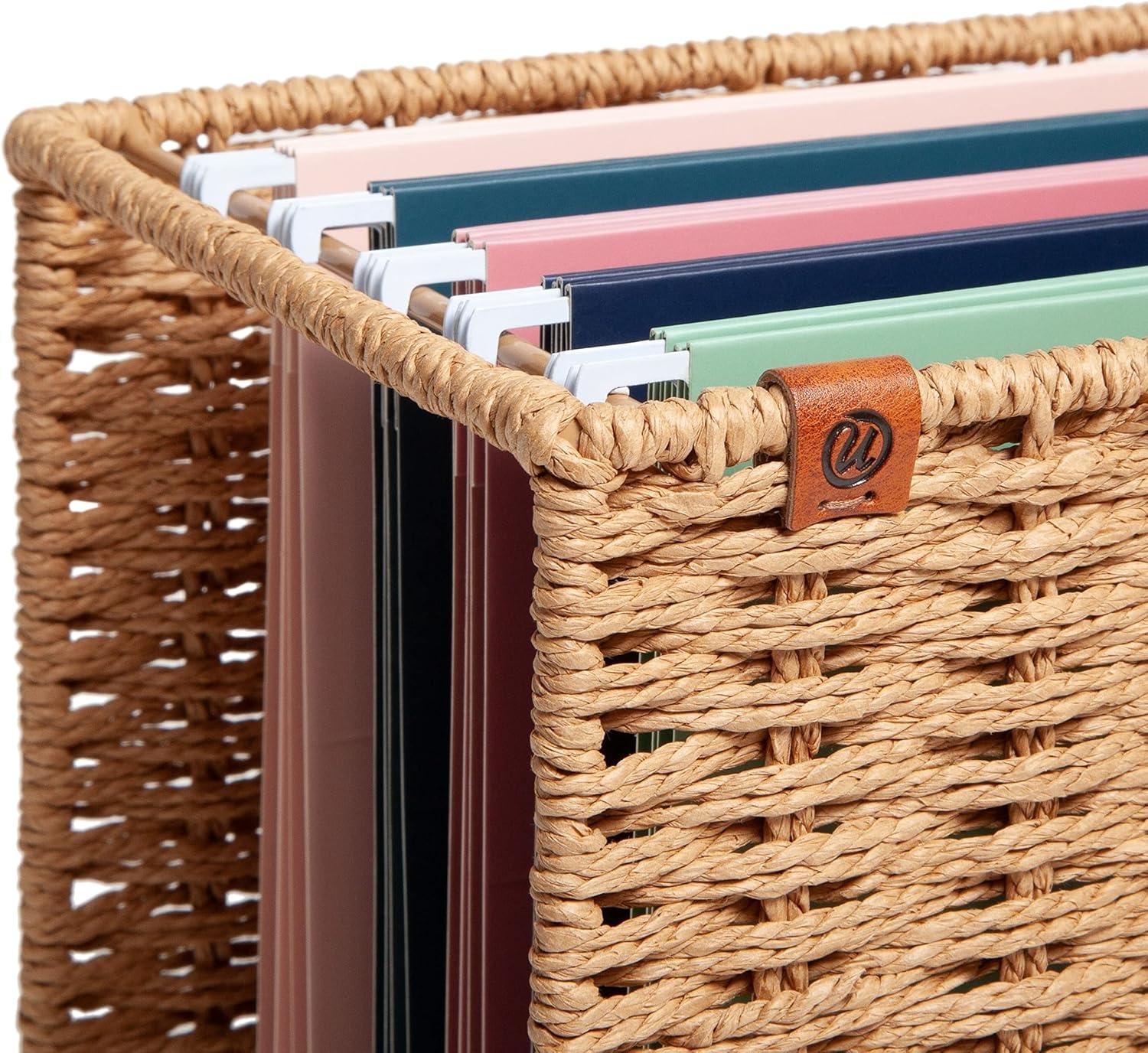 image:imageU Brands Woven Hanging File Basket Office Organization Supplies 1 Count