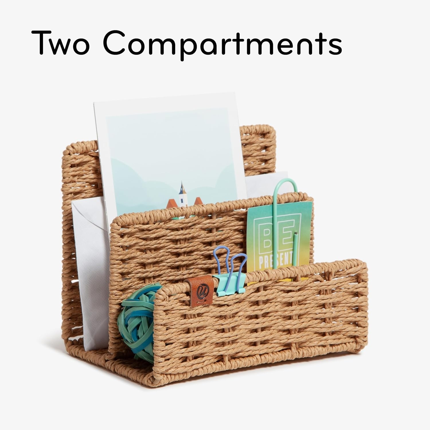 image:imageU Brands Woven Letter Sorter RattanInspired Wicker Style Office Organization Supplies 1 Count