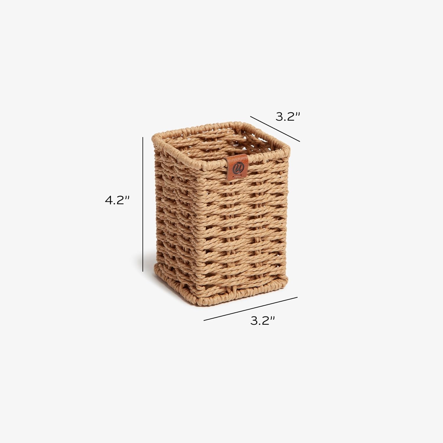 image:imageU Brands Woven Pencil Cup RattanInspired Wicker Style Office Organization Supplies Natural Wood 1 Count