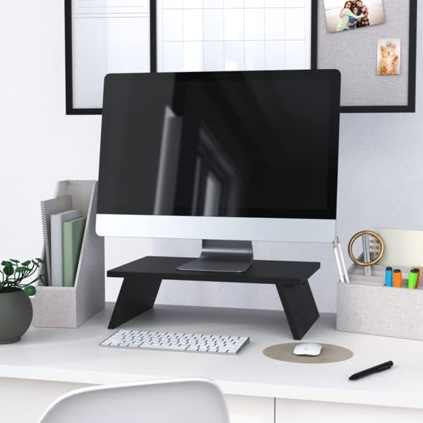 image:imageU Brands Zen Monitor Stand Desktop Accessories Black 1693 L x 1102 H x 13 W
