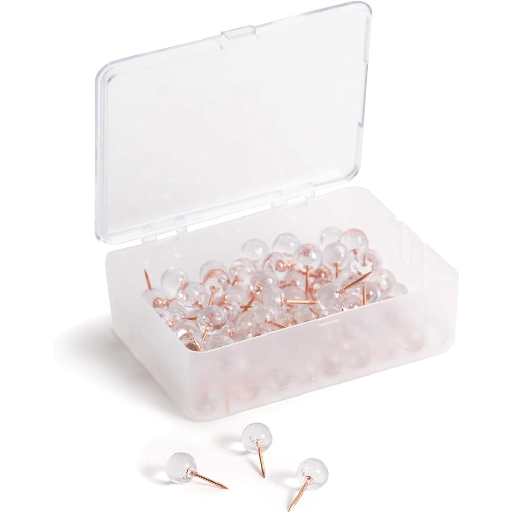image:imageU Brands 3092U0624 Fashion Metal Thumbtacks Metal Brass 38Inch 200PackClearRose